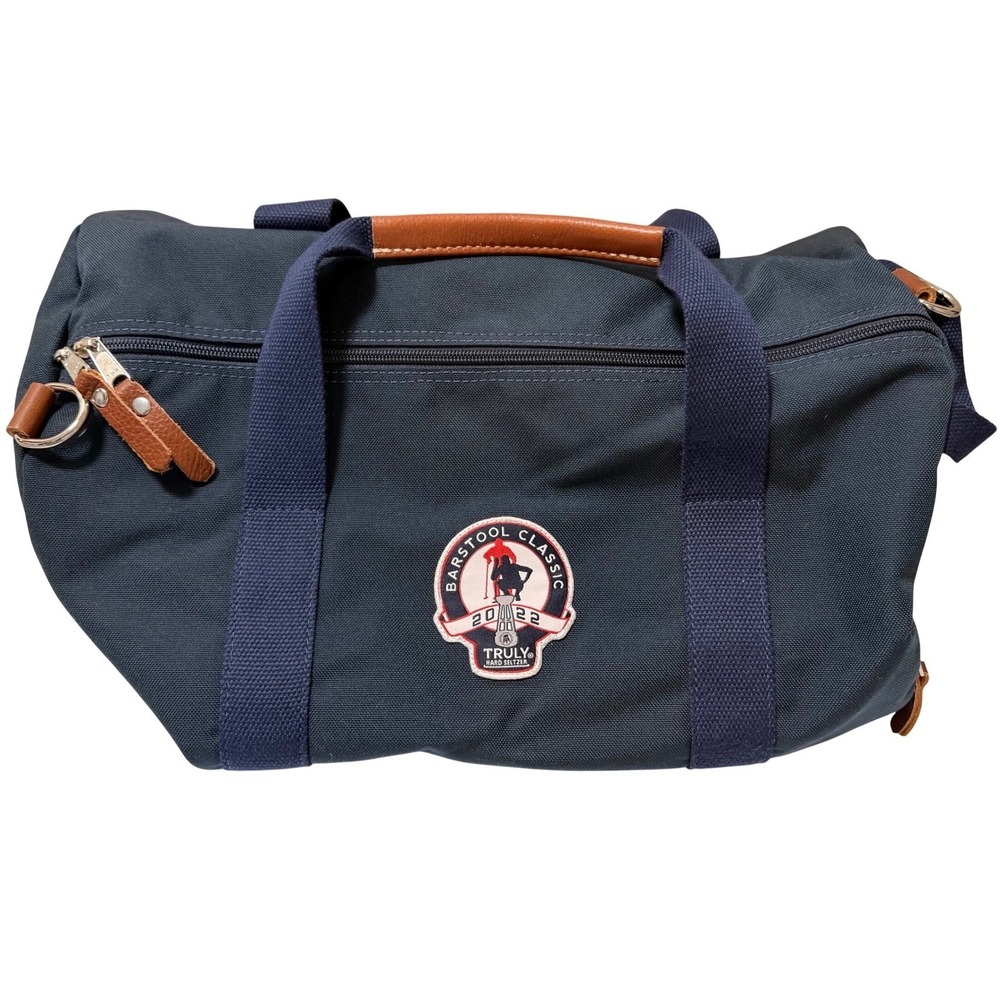 Peter Millar Barstool Classic 2022 Duffle Bag‎ Navy Canvas Leather Trim
